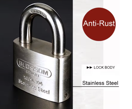 BLOSSOM ST45 STAINLESS STEEL PADLOCK