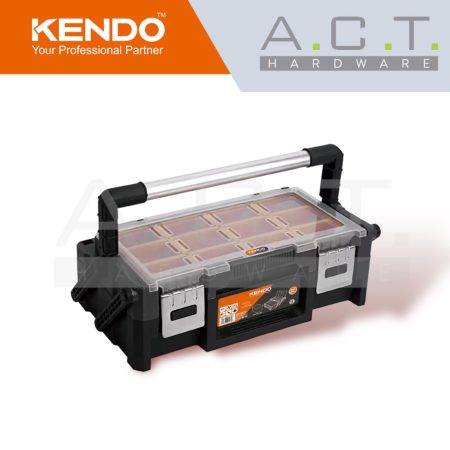 KENDO CANTILEVER TOOL BOX WITH COMPARTMENTS, 46CM / 18" - 90271