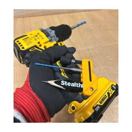 StealthMounts 45° & 90° Magnetic Bit Holder for Dewalt XR & Flexvolt Tools [SKU: BH-DW-4590-YLW] - Image 3