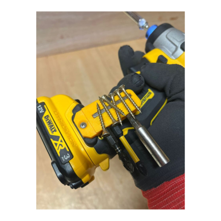 StealthMounts 45° & 90° Magnetic Bit Holder for Dewalt XR & Flexvolt Tools [SKU: BH-DW-4590-YLW] - Image 4