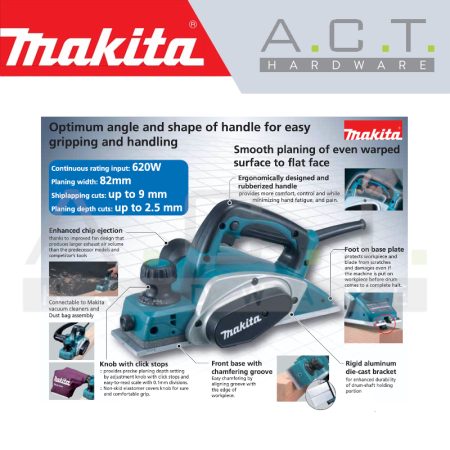 Makita KP0800X Corded Power Planer, 620W, 82mm - Image 6